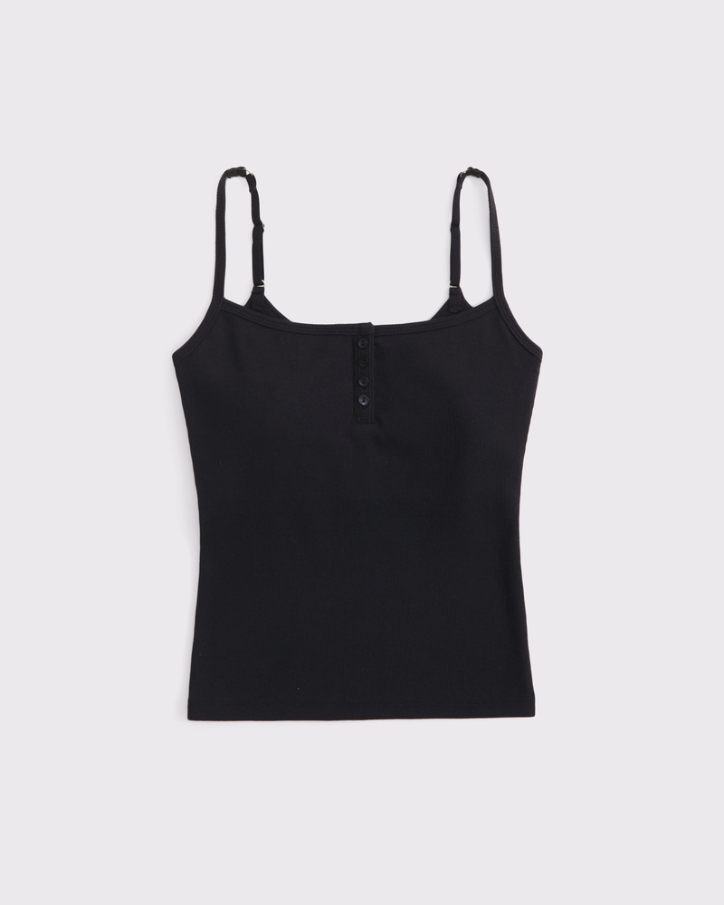 Women's Bra-Free Rib Henley Tank | Women's Tops | Abercrombie.com