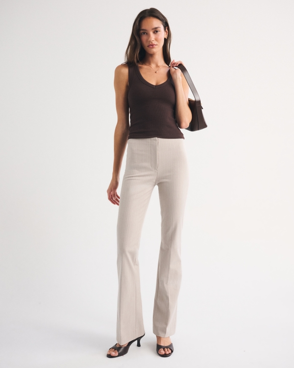 Bra-Free Rib V-Neck Tank, Dark Coffee view 2