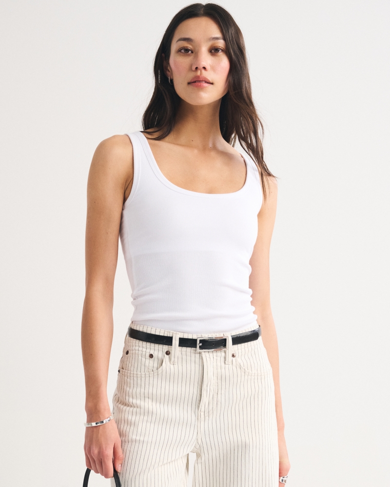 Bra-Free Longline Rib Scoop Neck Tank - thumbnail 2