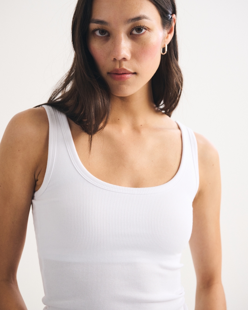 Bra-Free Longline Rib Scoop Neck Tank - thumbnail 3