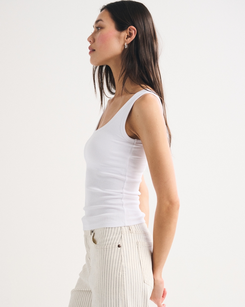 Bra-Free Longline Rib Scoop Neck Tank - thumbnail 4