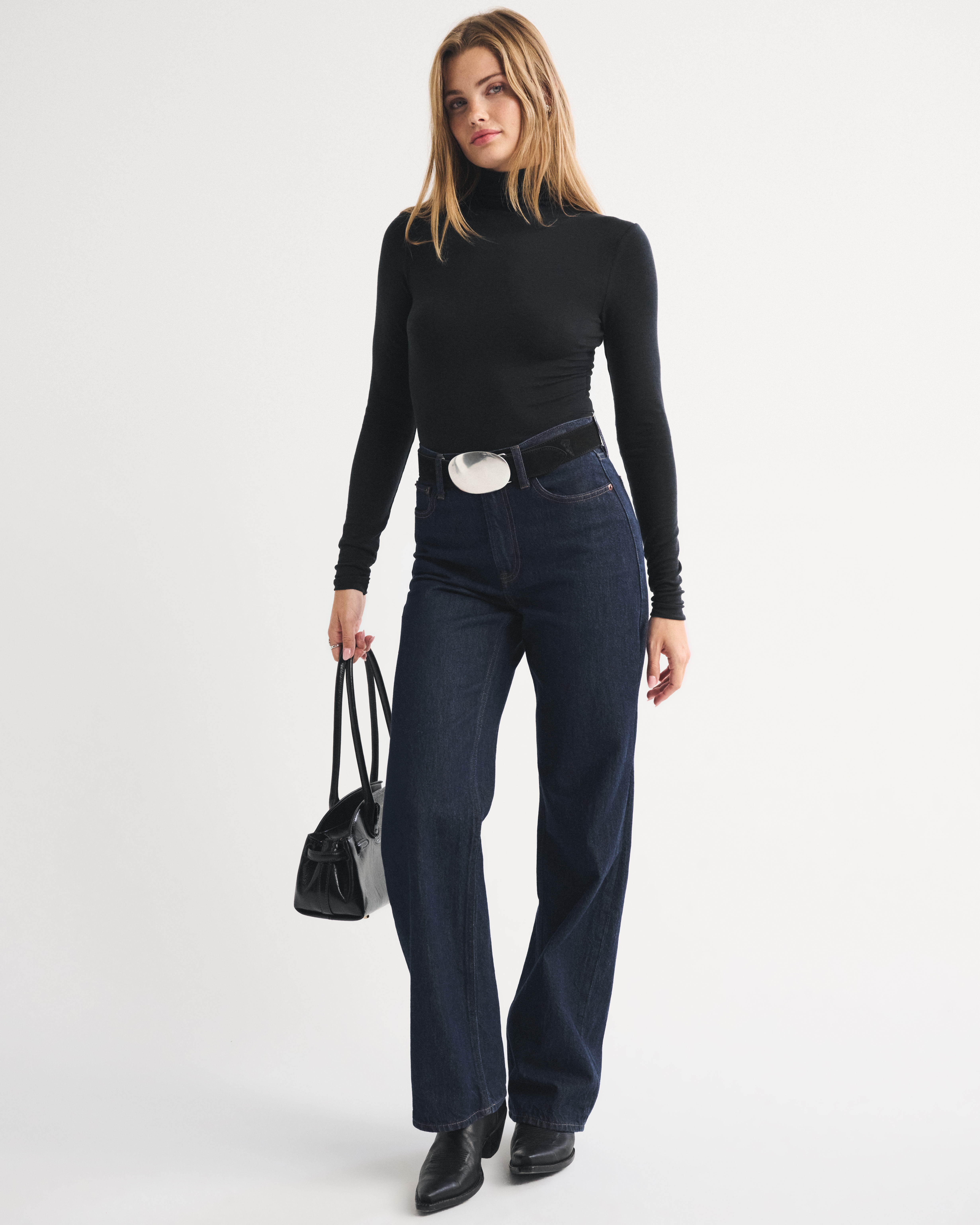 Женские топы Abercrombie & Fitch Fine Wool-Blend Mockneck Top — фото 3