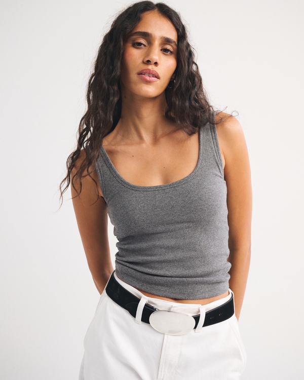 Bra-Free Rib Scoop Neck Tank
