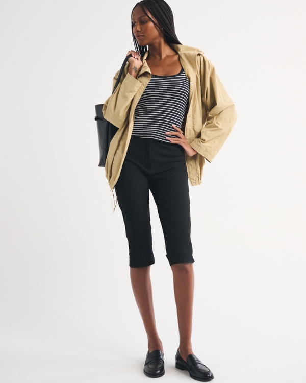 Bra-Free Rib Scoop Neck Tank, Black Stripe view 2