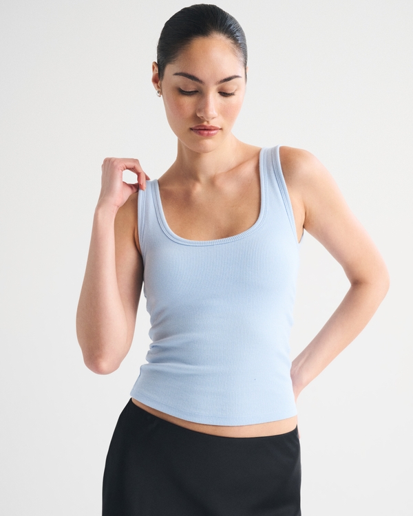 Bra-Free Rib Scoop Neck Tank