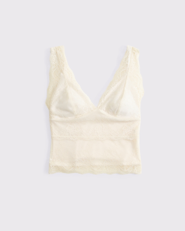 Abercrombie & Fitch Bra-Free Lace V-Neck Top