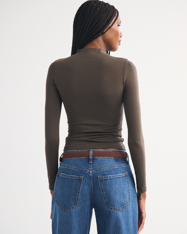 Women's Long-Sleeve Double-Lined Mock Neck Top | Women's Tops
