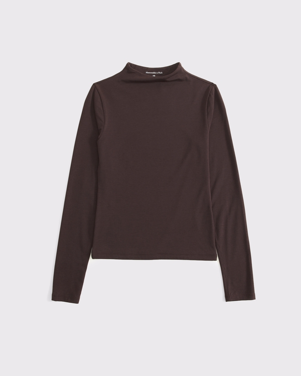 Women's Long-Sleeve Double-Lined Mock Neck Top | Women's Tops