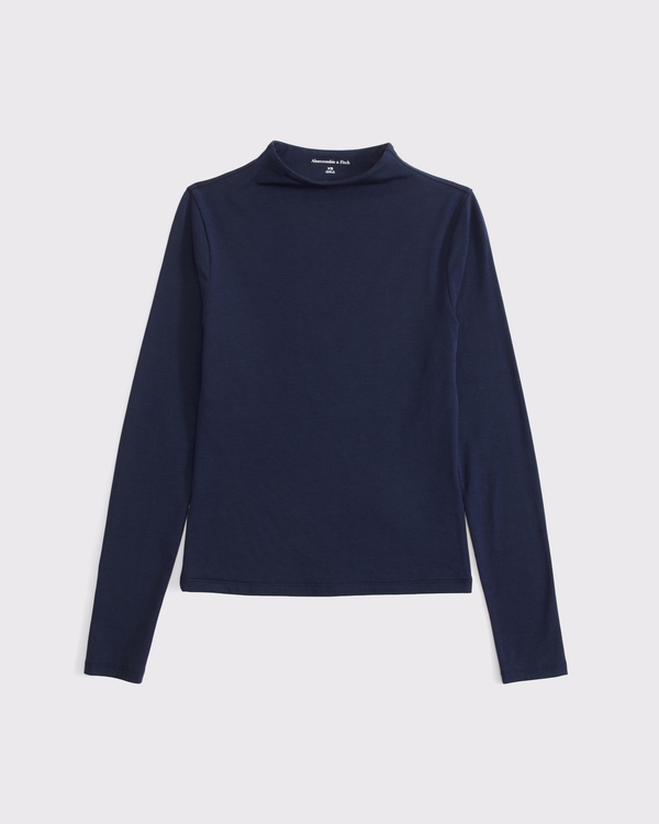 Women's Long-Sleeve Double-Lined Mock Neck Top | Women's New