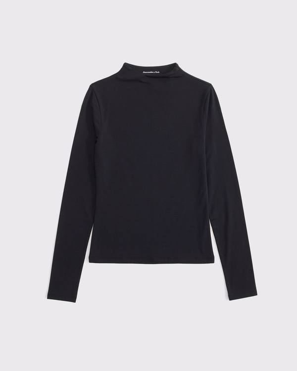 Women's Long-Sleeve Double-Lined Mock Neck Top | Women's New