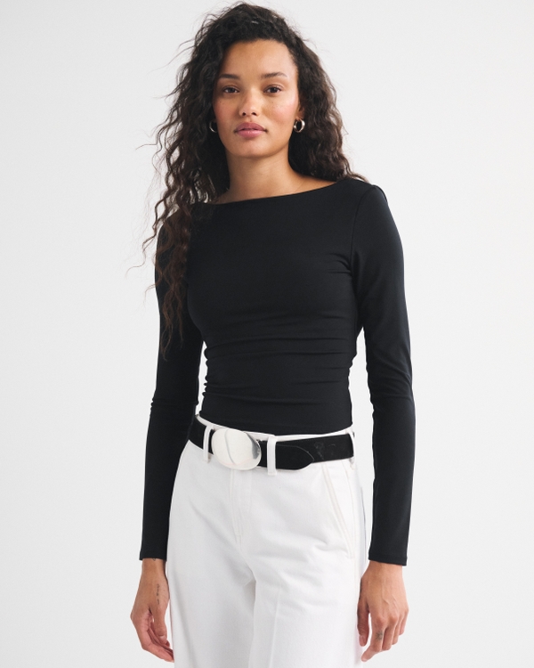 Bra-Free Draped Open-Back Top