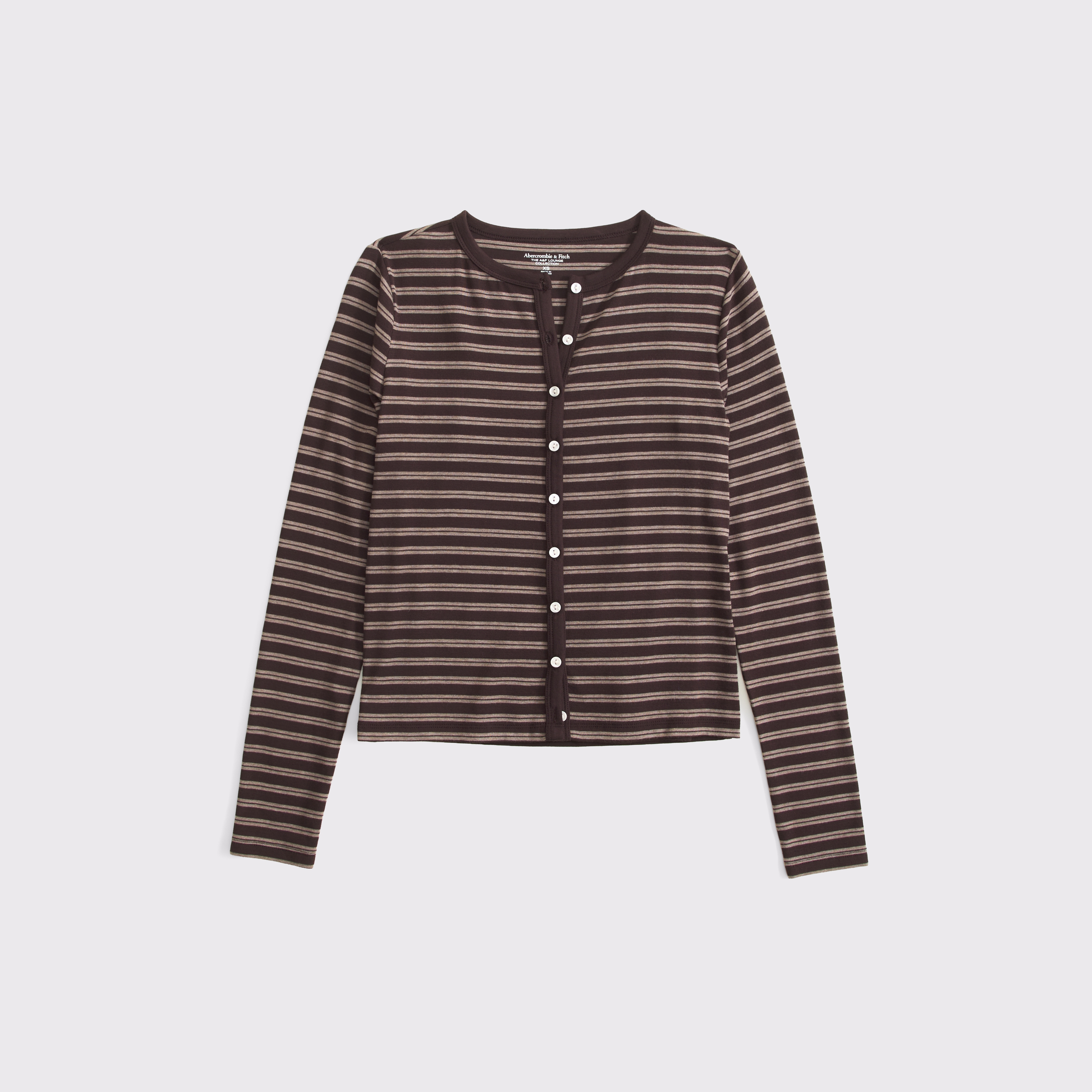 Женские комплекты Abercrombie & Fitch Modal-Blend Lounge Cardigan and Cami Set, цвет: Коричневый полосатый