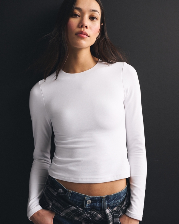 Long-Sleeve Double-Lined Baby Tee by Abercrombie & Fitch