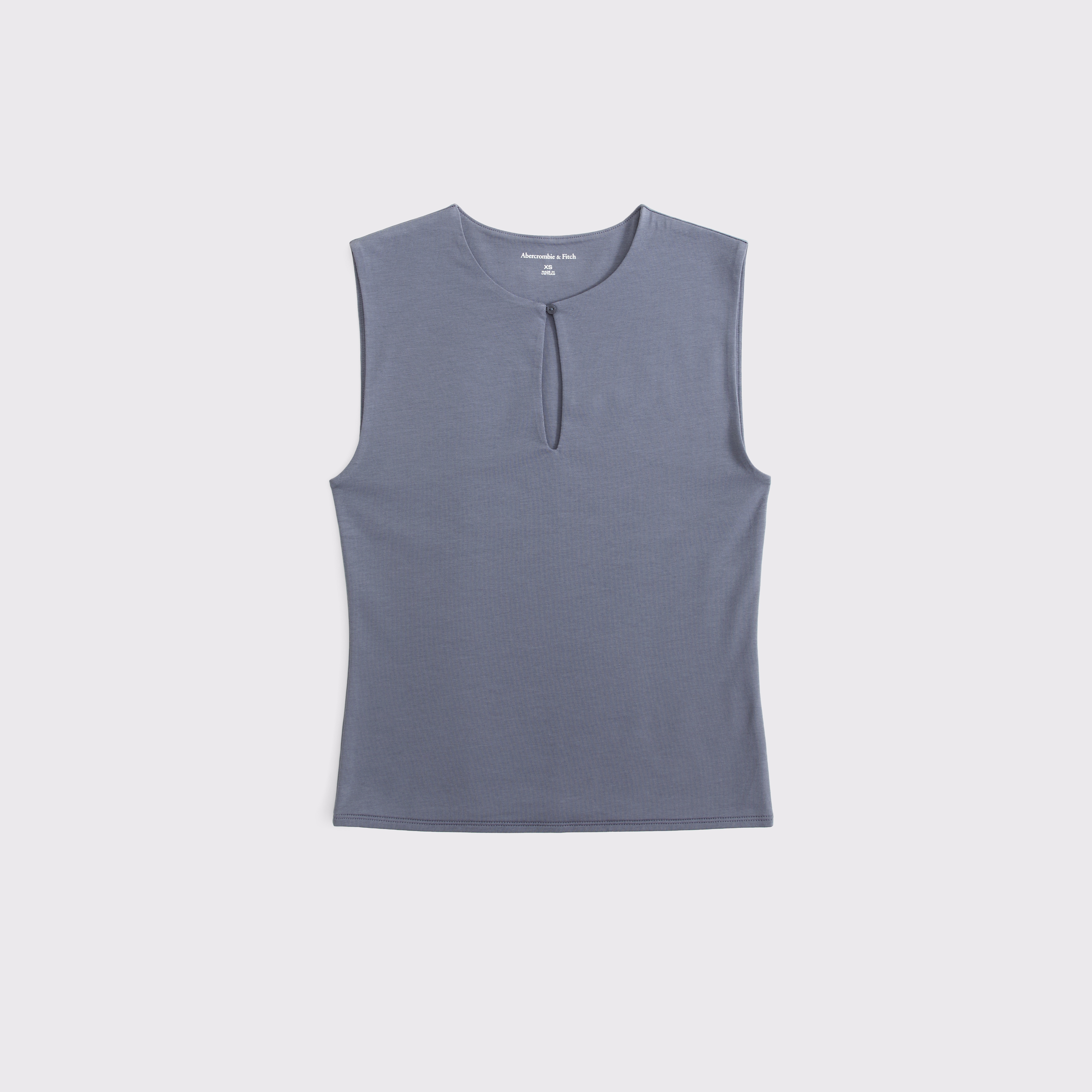 Женский топ Abercrombie & Fitch Keyhole Tank, цвет: Синий серый — фото 1