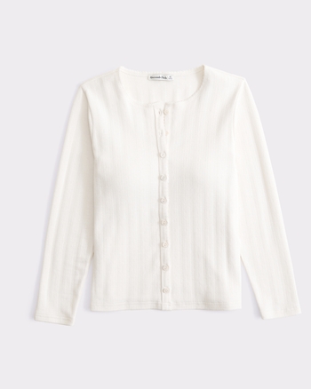 Bra-Free Pointelle Cardigan Tank Set