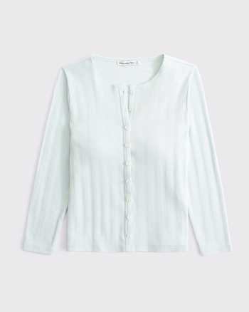 Bra-Free Pointelle Cardigan Tank Set