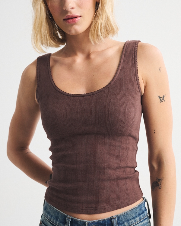 Bra-Free Pointelle Cardigan Tank Set