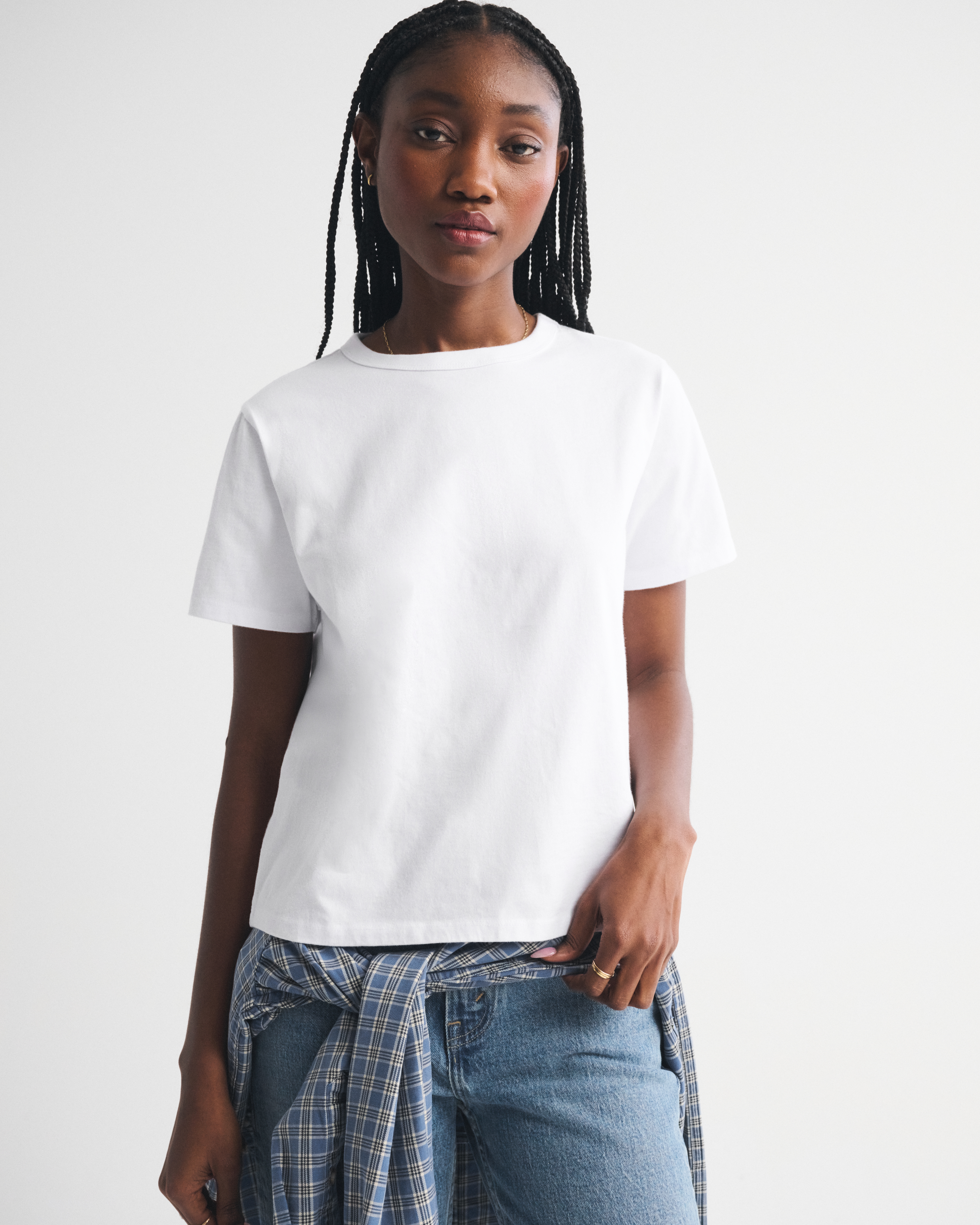Женская футболка Abercrombie & Fitch Essential Everyday Easy, цвет: Белый — фото 2