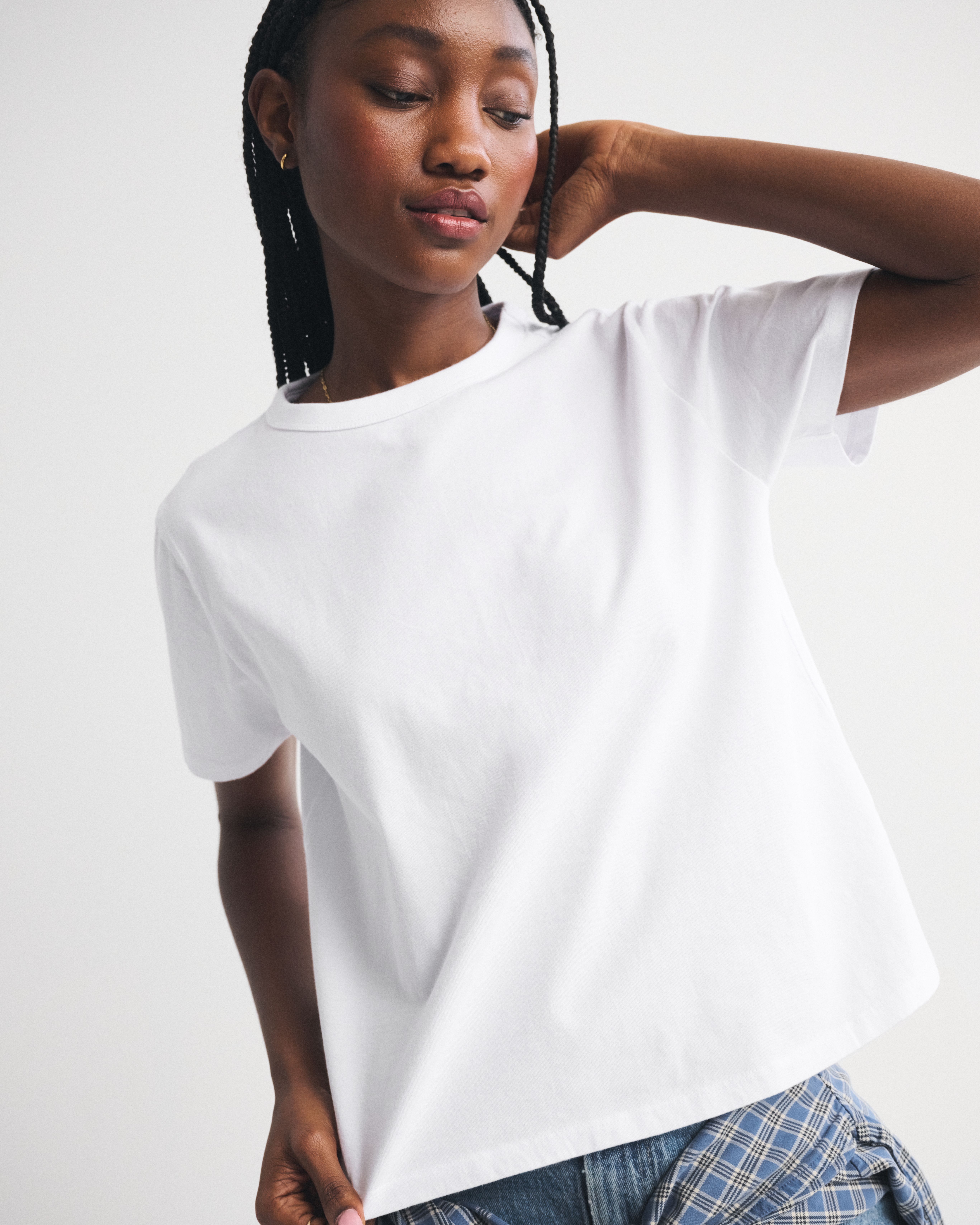 Женская футболка Abercrombie & Fitch Essential Everyday Easy, цвет: Белый — фото 3