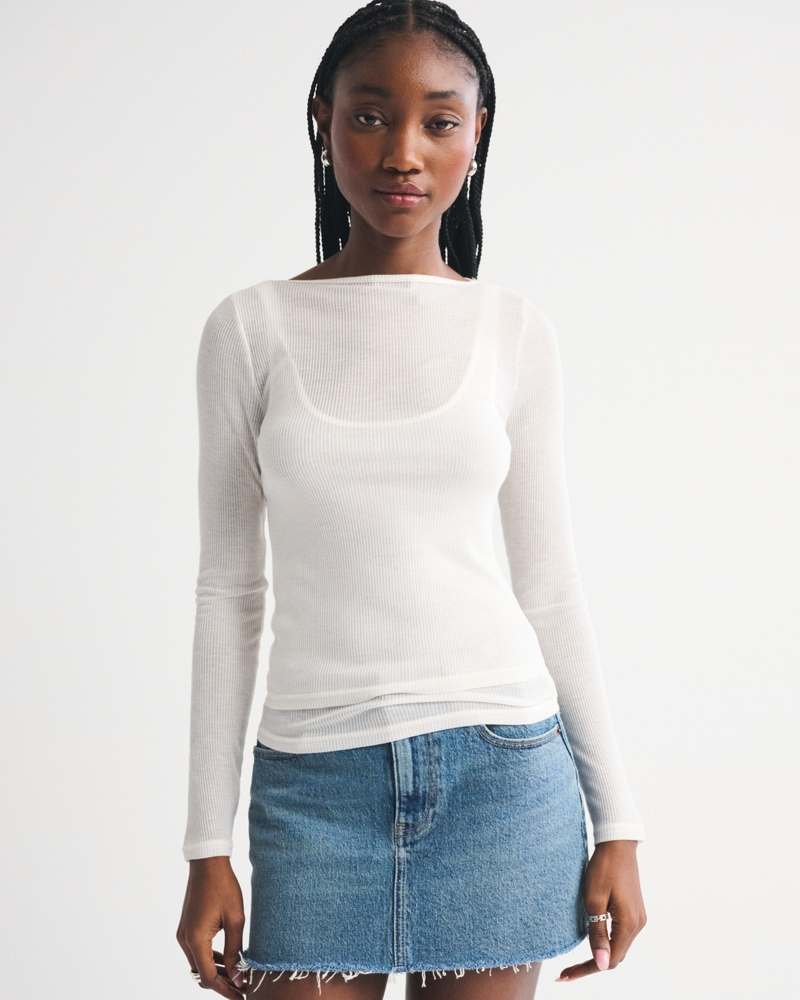 Sheer Rib Layered Top — Image 4