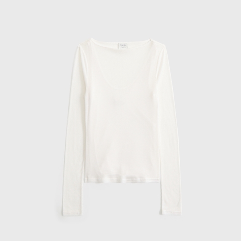 Женские топы Abercrombie & Fitch Sheer Rib Layered Top