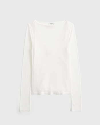 Sheer Rib Layered Top