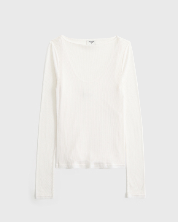 Sheer Rib Layered Top