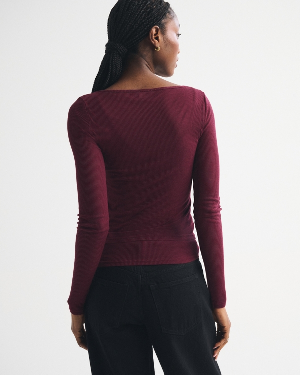 Sheer Rib Layered Top