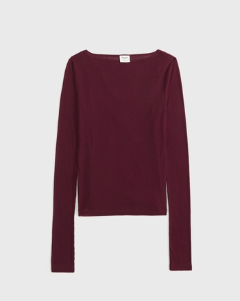 Sheer Rib Layered Top