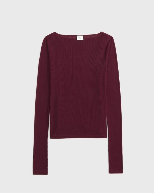Sheer Rib Layered Top