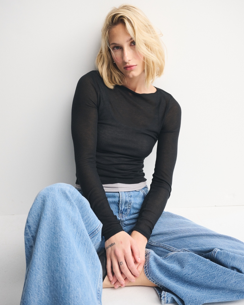 Sheer Rib Layered Top — Image 7