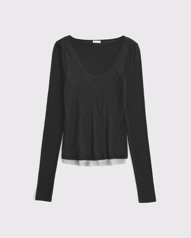 Sheer Rib Layered Top — Image 6