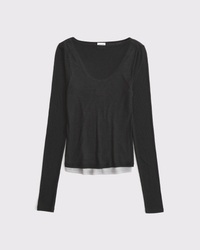 Sheer Rib Layered Top