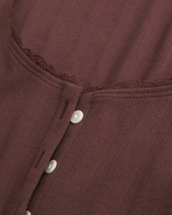 Pointelle Button-Through Tank