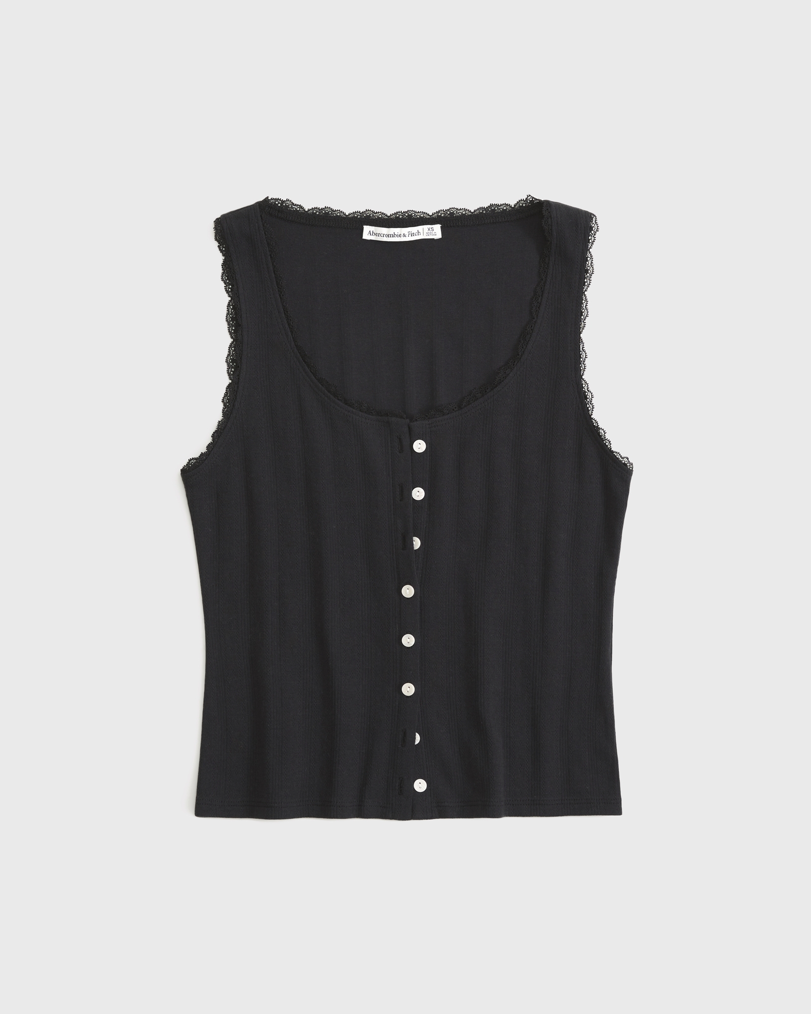 Pointelle Button-Through Tank