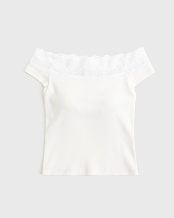 Bra-Free Off-The-Shoulder Lace-Trim Top from Abercrombie & Fitch - $30.99