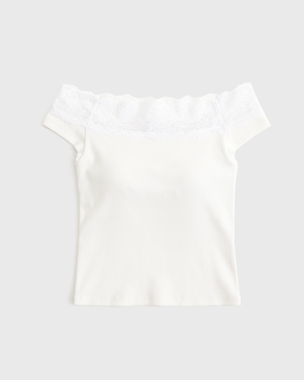 Bra-Free Off-The-Shoulder Lace-Trim Top