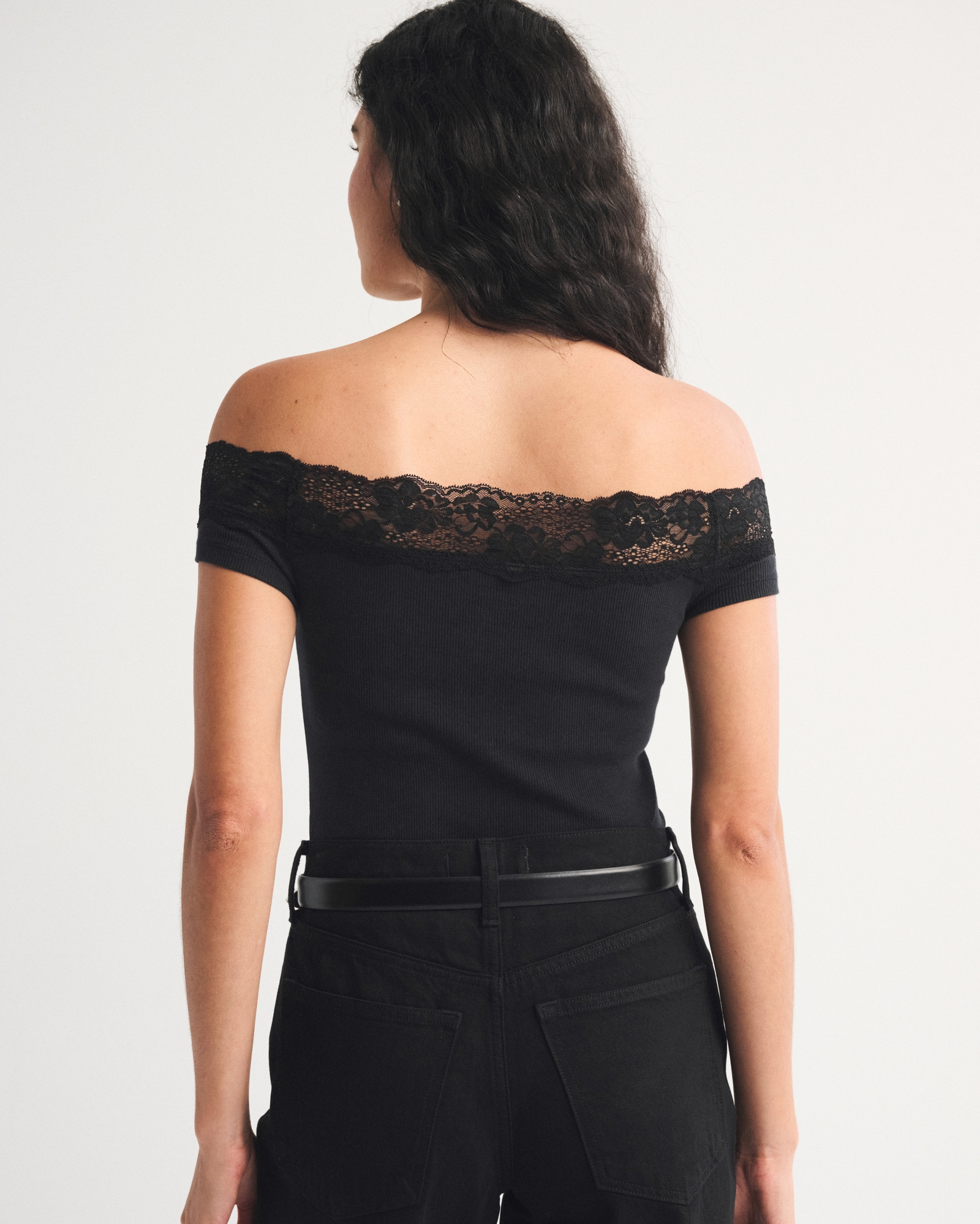 Bra-Free Off-The-Shoulder Lace-Trim Top