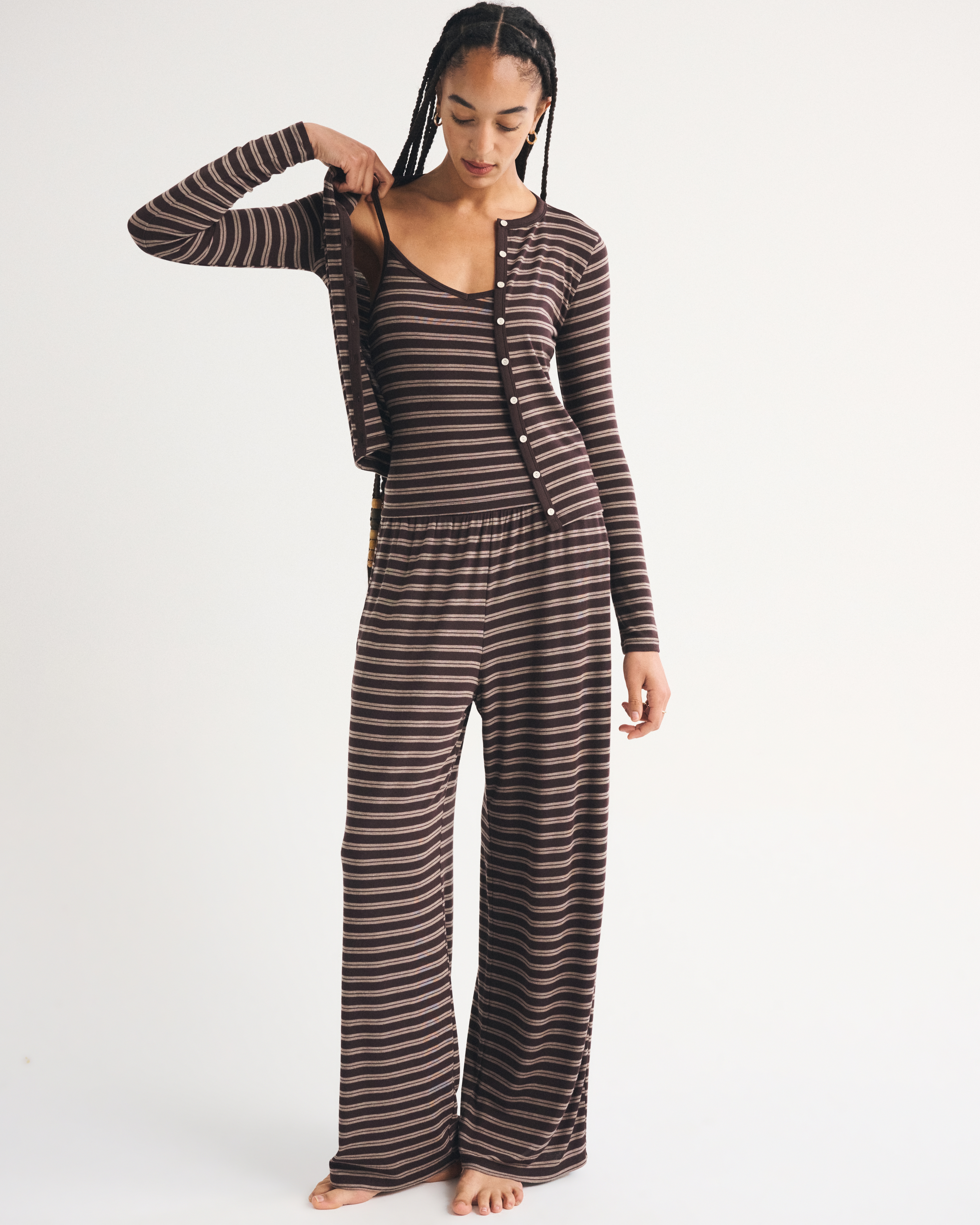Женские кардиганы Abercrombie & Fitch Modal-Blend Lounge Cardigan Tank Set — фото 3