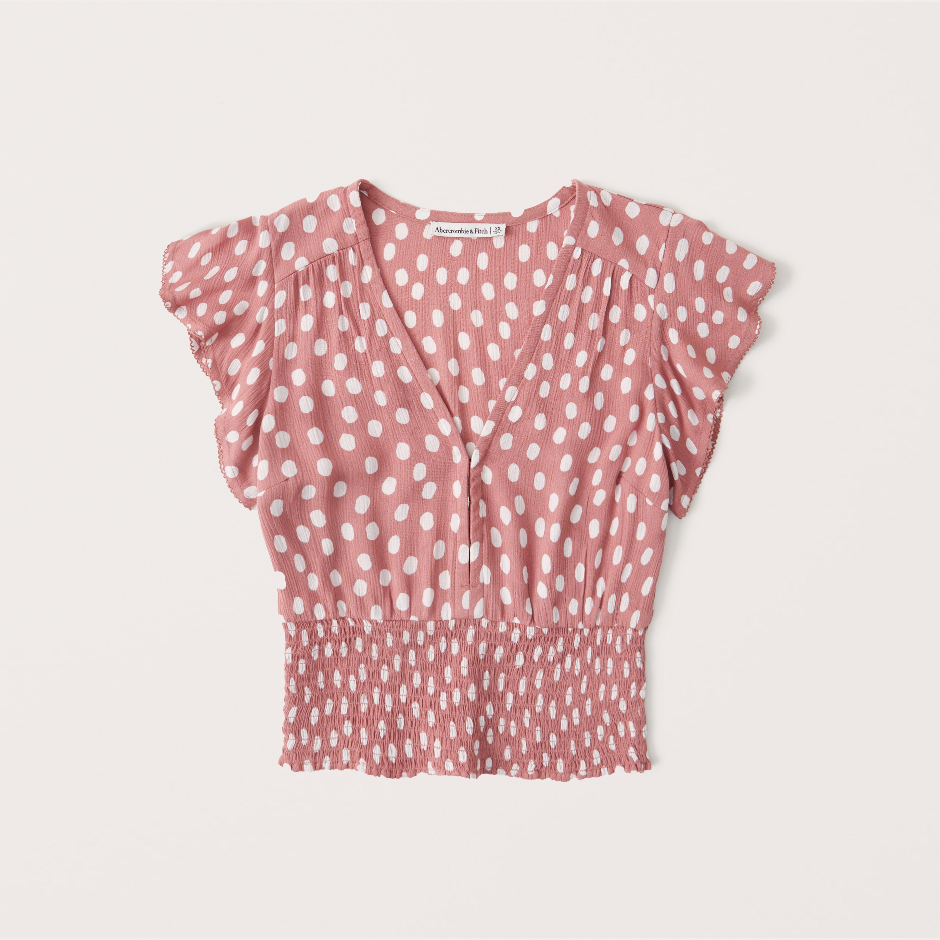 smocked short sleeve top