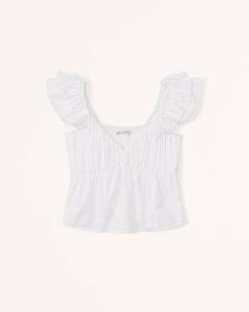 Chic Ruffle Poplin Top
