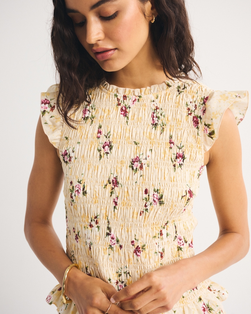 100% Cotton Tie-Back Smocked Top - thumbnail 9