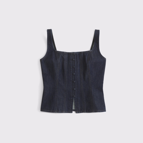 Женские джинсы Abercrombie & Fitch Tie-Back Square Neck Denim Top