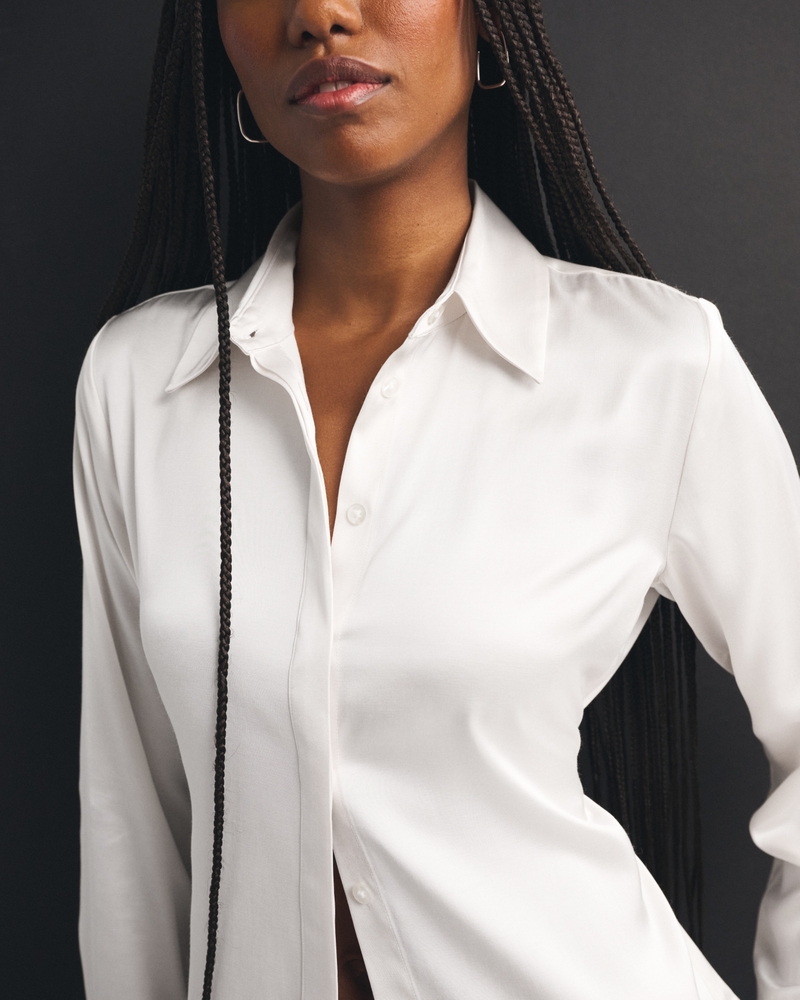 Satin Button-Through Shirt - thumbnail 10