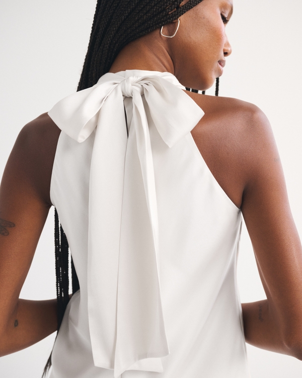 Satin Halter Top, Cream view 2