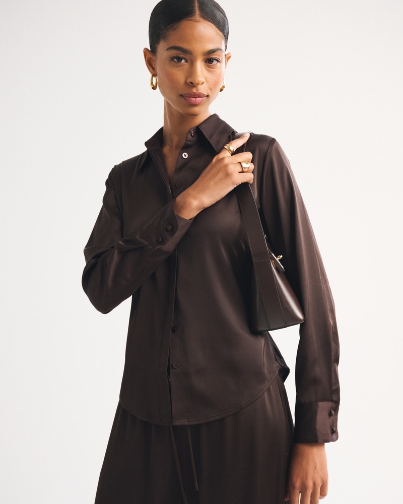 Satin Button-Through Shirt - thumbnail 2