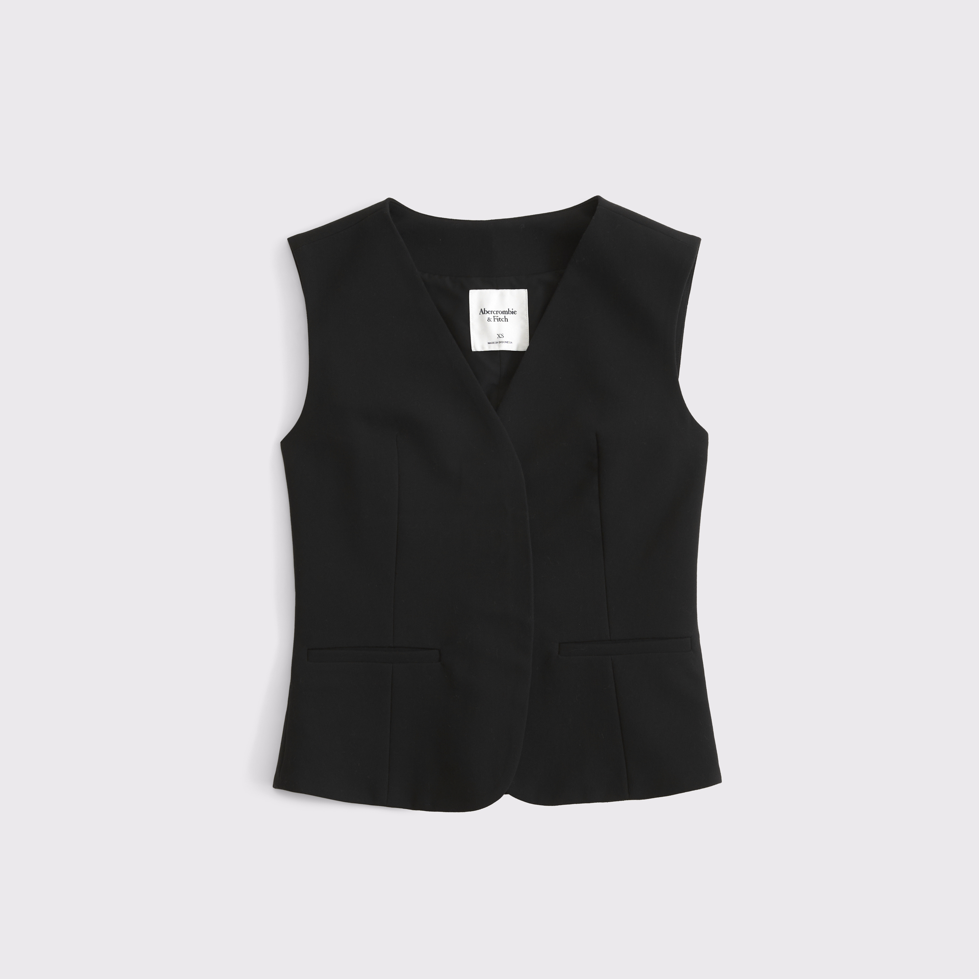 Женский жилет Abercrombie & Fitch Tie-Back Suiting Vest, цвет: Чёрный — фото 1