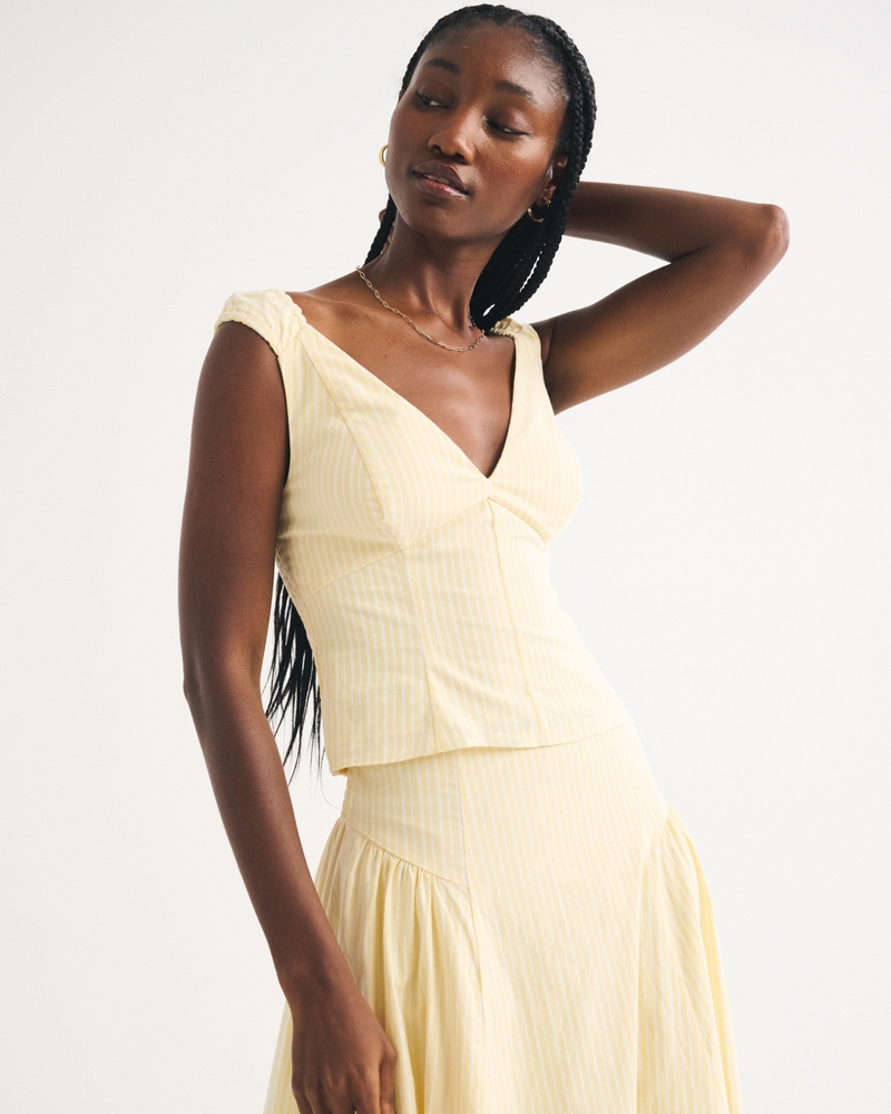 Bra-Free V-Neck Poplin Tank - thumbnail 3