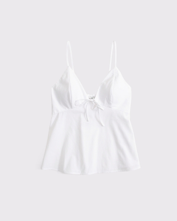 A&F Bella Bra-Free Tie-Front Poplin Cami