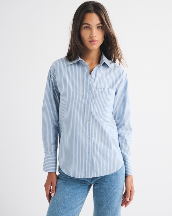 Chemise oversize en popeline 100 % coton